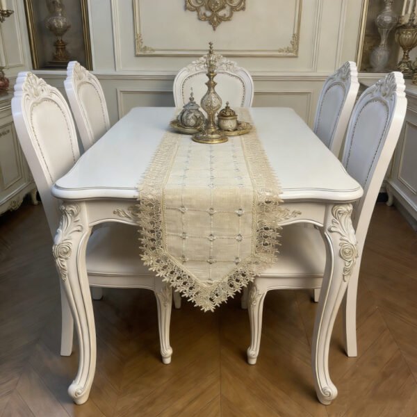 table runner (1) Beige Lace Table Runner