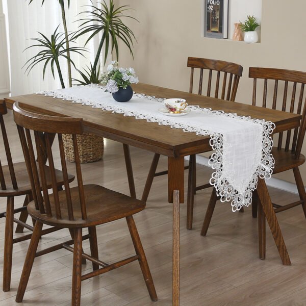 table runner (1) White Lace Cutwork Table Runner
