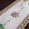Vintage Rose Embroidered Table Runner
