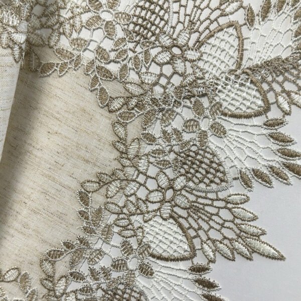 Natural Linen Blend Lace Table Runner