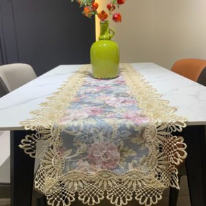 Blue Purple Lace Table Runner
