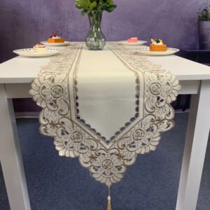 Embroidered Cutwork Fabric Table Runner