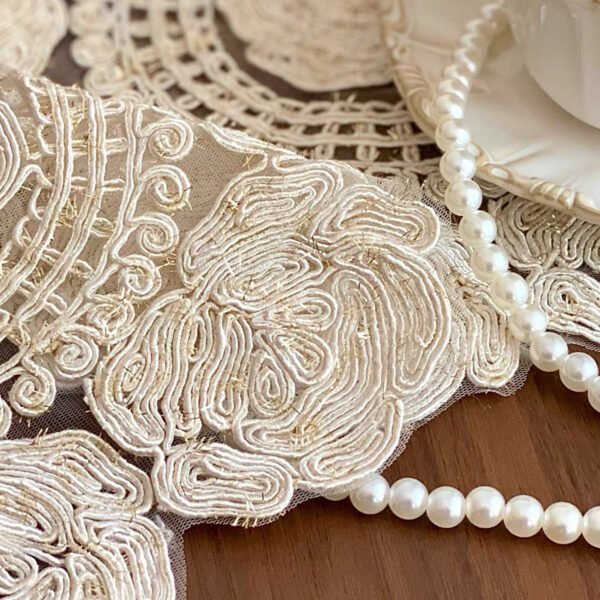 Rose Mesh Embroidered Table Runner