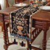 table runner (10) Black Chenille Table Runner