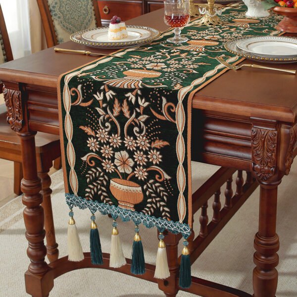 table runner (11) Black Chenille Table Runner