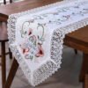 French Floral Embroidered Lace Table Runner