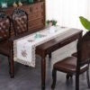 Vintage Rose Embroidered Table Runner