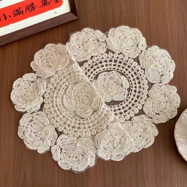 Rose Mesh Embroidered Table Runner