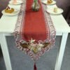 Christmas Red Embroidered Table Runner