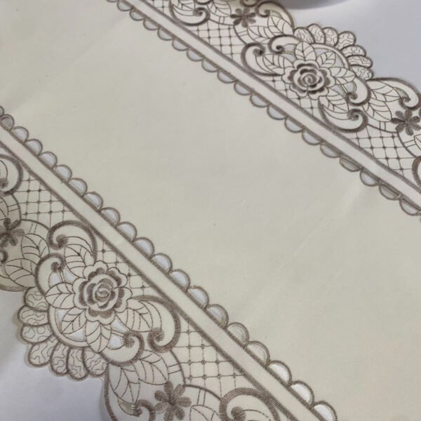 Embroidered Cutwork Fabric Table Runner