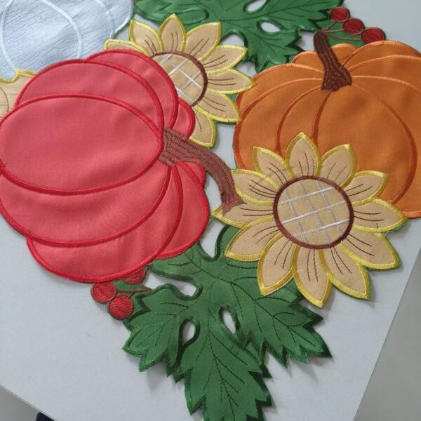 Thanksgiving Cutwork Embroidered Table Runner