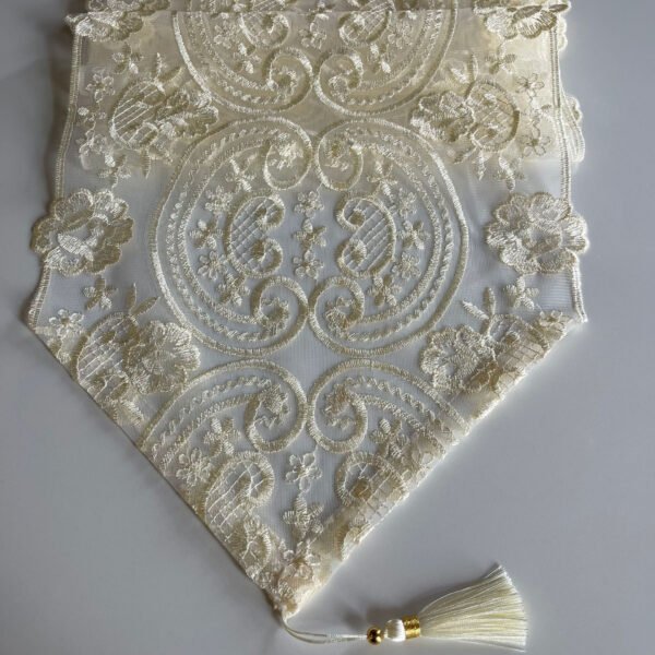 Heavy Embroidered Lace Table Runner