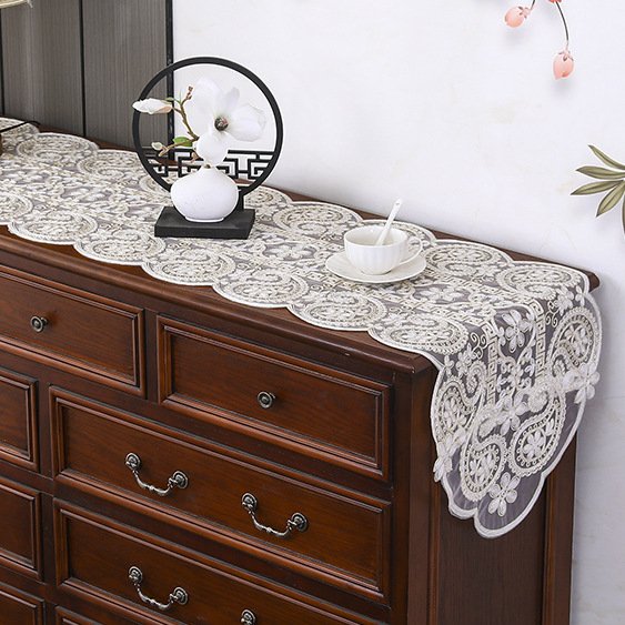 French Vintage Lace Dining Table Runner