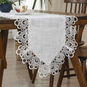 White Lace Cutwork Table Runner