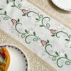 French Floral Embroidered Lace Table Runner