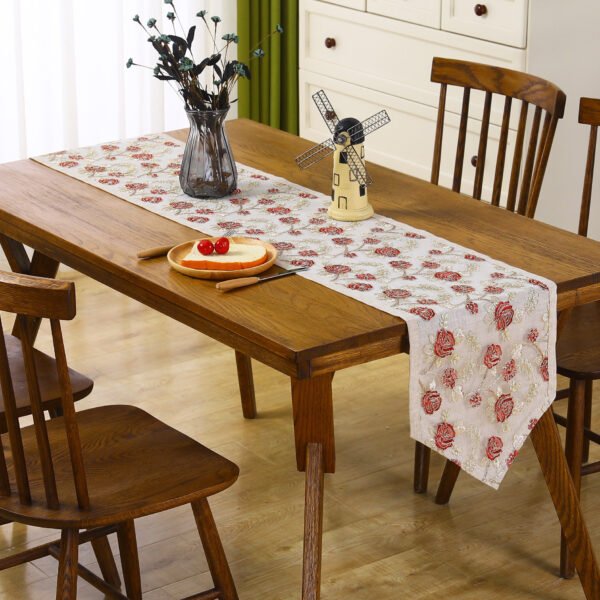 Double Layer Mesh Embroidered Table Runner