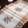 Vintage Rose Embroidered Table Runner