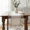 Natural Linen Blend Lace Table Runner
