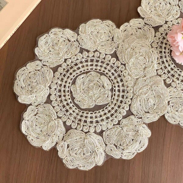 Rose Mesh Embroidered Table Runner