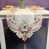 Pink Floral Embroidered Table Runner