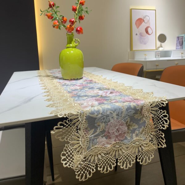 Blue Purple Lace Table Runner