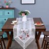 French Floral Embroidered Lace Table Runner