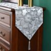 table runner (4) Light Gray Double Layer Jacquard Table Runner
