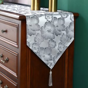 Light Gray Double Layer Jacquard Table Runner