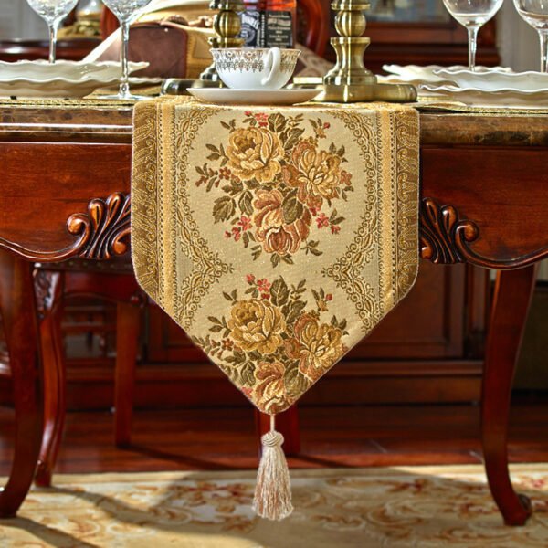 European Jacquard Embroidered Table Runner