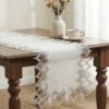 Natural Linen Blend Lace Table Runner