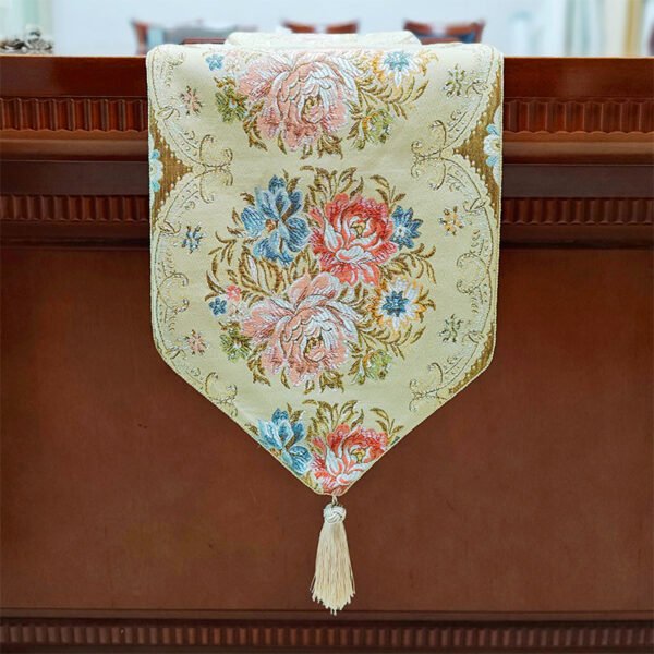 European Jacquard Embroidered Table Runner
