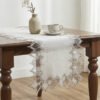 Natural Linen Blend Lace Table Runner