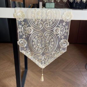 Heavy Embroidered Lace Table Runner