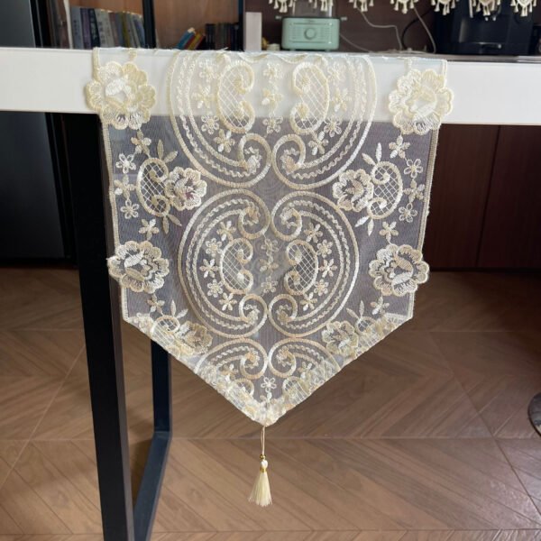 Heavy Embroidered Lace Table Runner