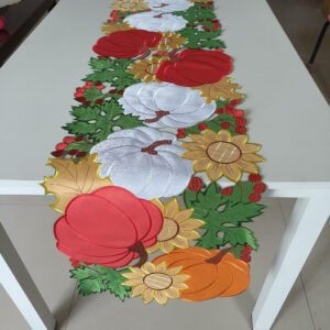 Thanksgiving Cutwork Embroidered Table Runner