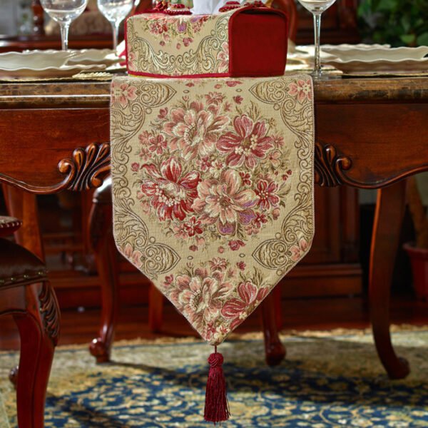 European Jacquard Embroidered Table Runner