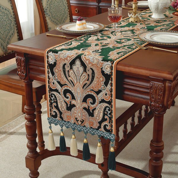 table runner (6) Black Chenille Table Runner