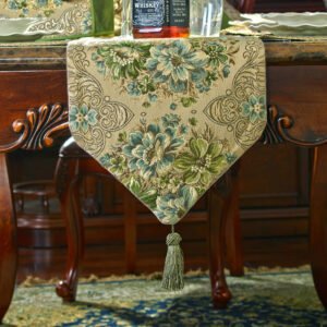 European Jacquard Embroidered Table Runner