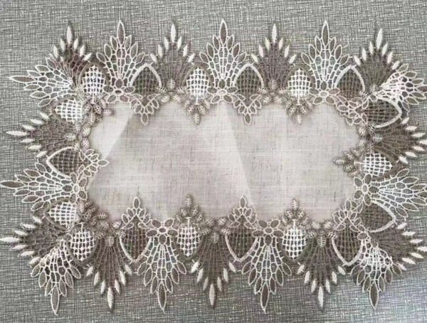 Natural Linen Blend Lace Table Runner