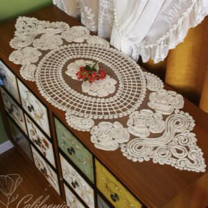 Rose Mesh Embroidered Table Runner