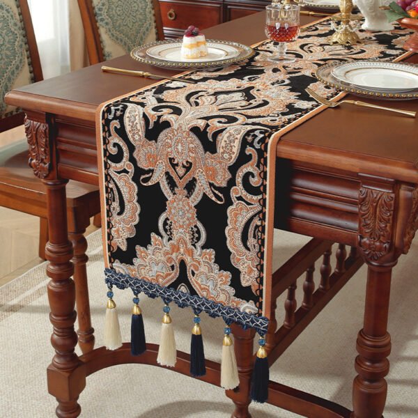 table runner (8) Black Chenille Table Runner
