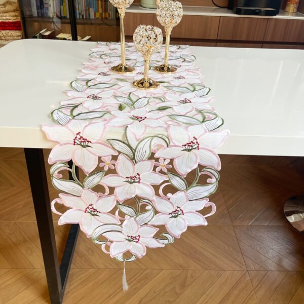 table runner (8) Lily Embroidered Table Runner
