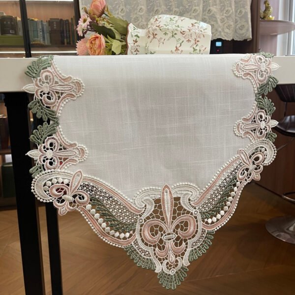 table runner (8) Green Pink Elegant Table Runner