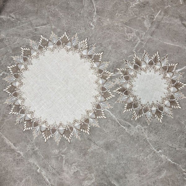Natural Linen Blend Lace Table Runner