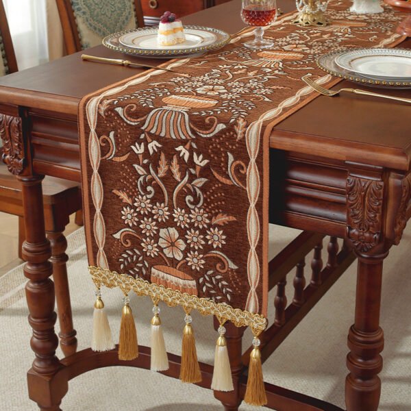 table runner (9) Black Chenille Table Runner