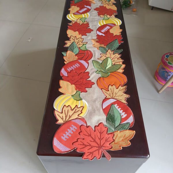 Thanksgiving Applique Embroidered Table Runner