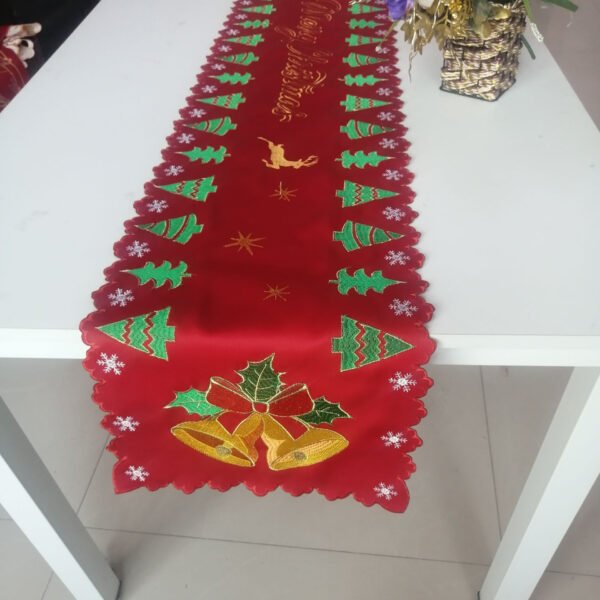 Christmas Candle Embroidered Table Runner