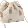 Cotton Quilted Drawstring Makeup Bag